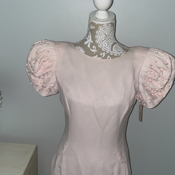 Vintage Morton Myles puff sleeve blush pink dress - Picture 3 of 13